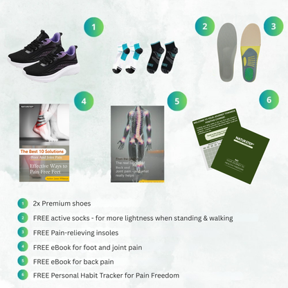 Ergonomic running shoe with cushioning & posture control