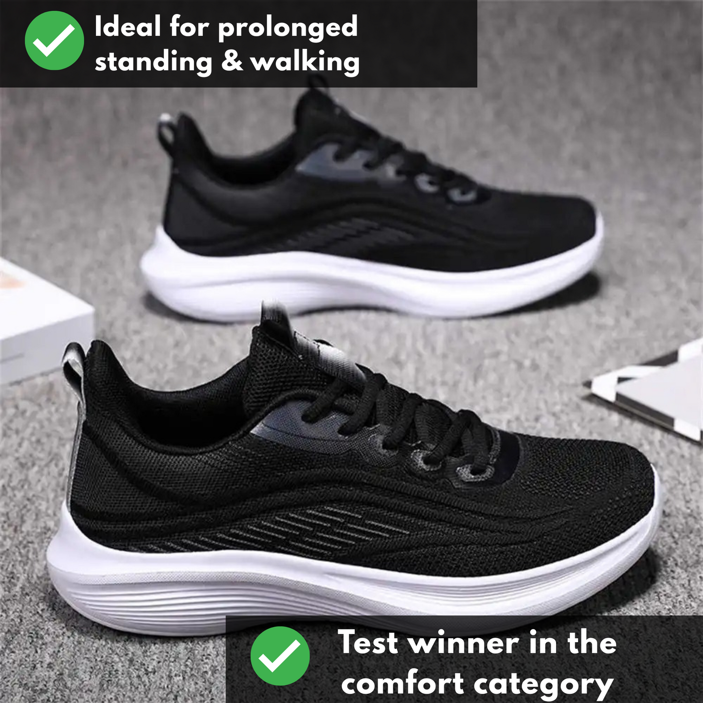 Ergonomic running shoe with cushioning & posture control