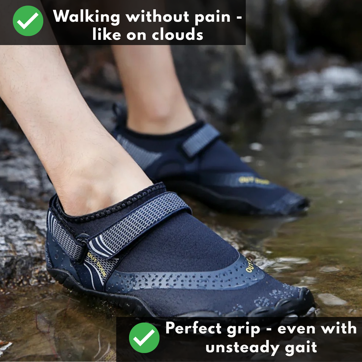 Ergonomic Barefoot Shoe with Velcro Strap - EcoStep ComfortWalk